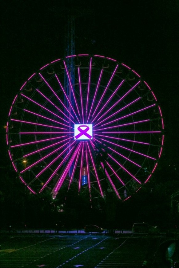 הגלגל הענק של לונה פארק ת``א נצבע ורוד
